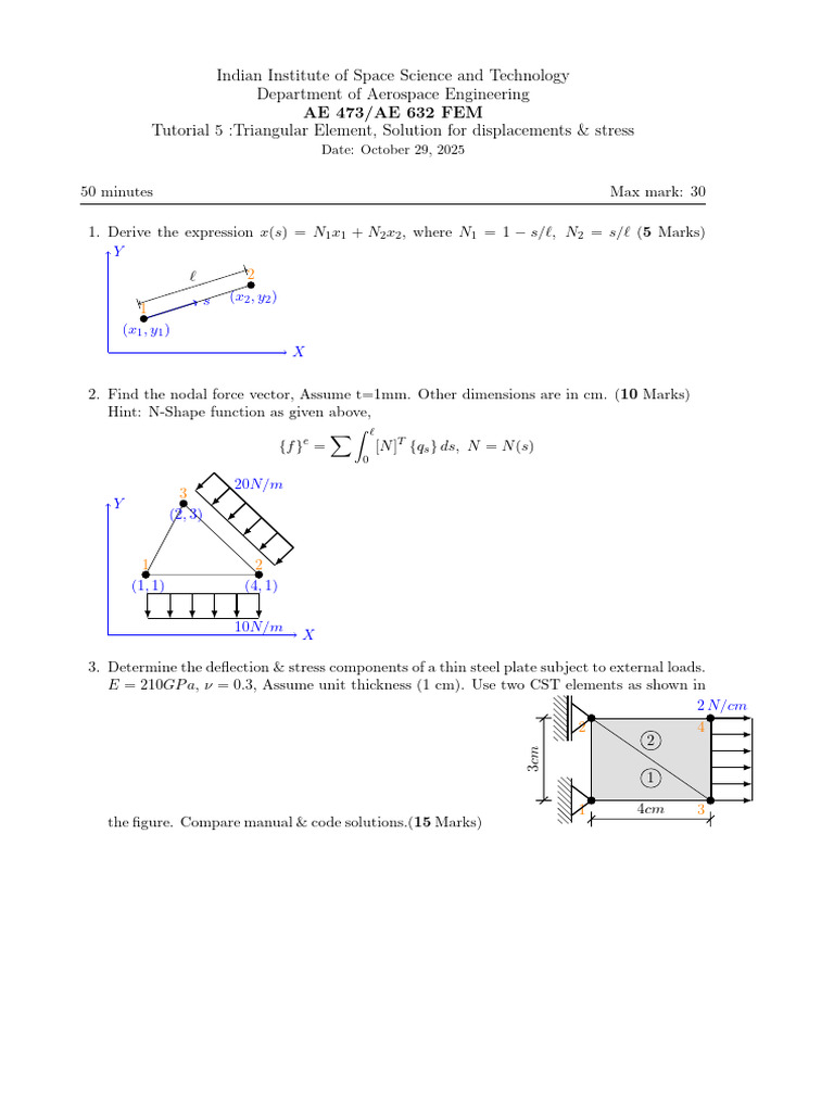 FEM Tutorial: Triangular Element Analysis | PDF