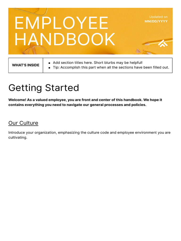 Employee Handbook: Getting Started | PDF | Employment | Policy
