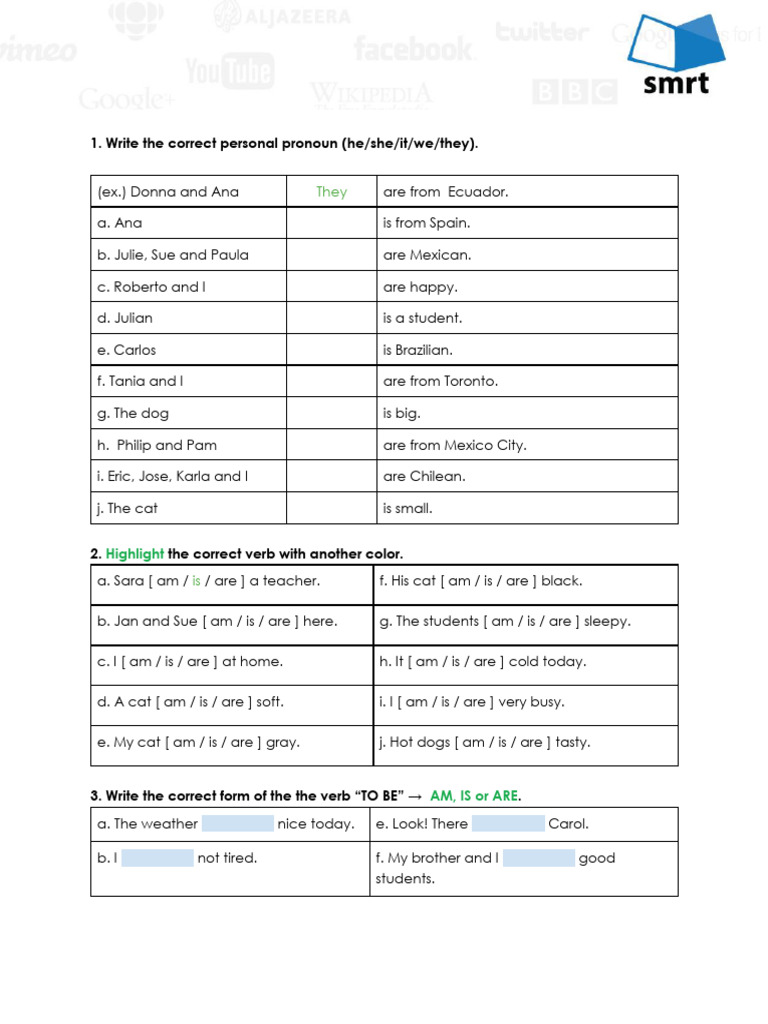 English Grammar Exercises for Beginners | PDF