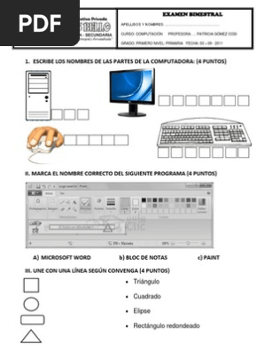 Examen 3mensual Computo Primaria