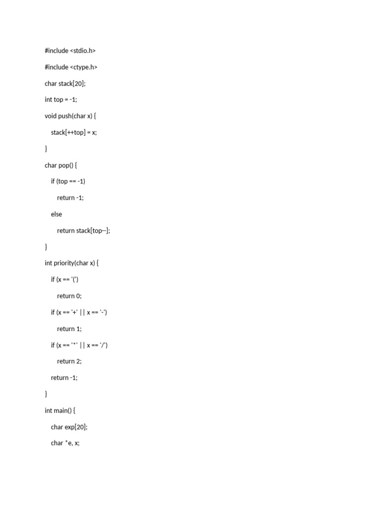 Infix to Postfix Conversion Code | PDF