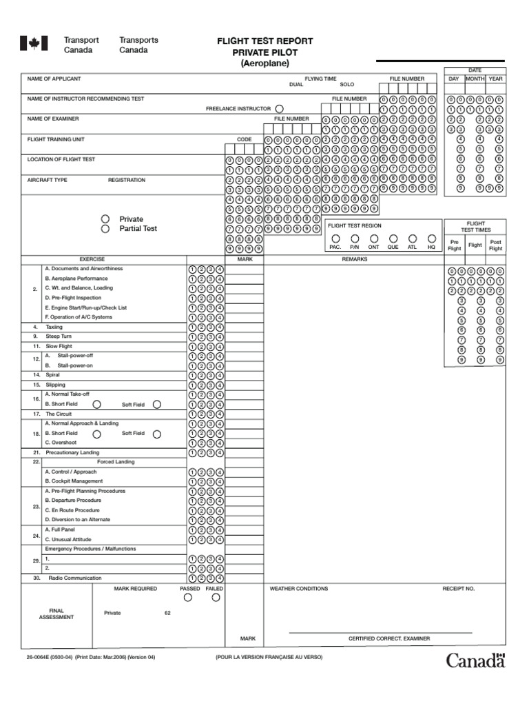 Flight Test Report for Pilots | PDF | Flight Instructor | Transport