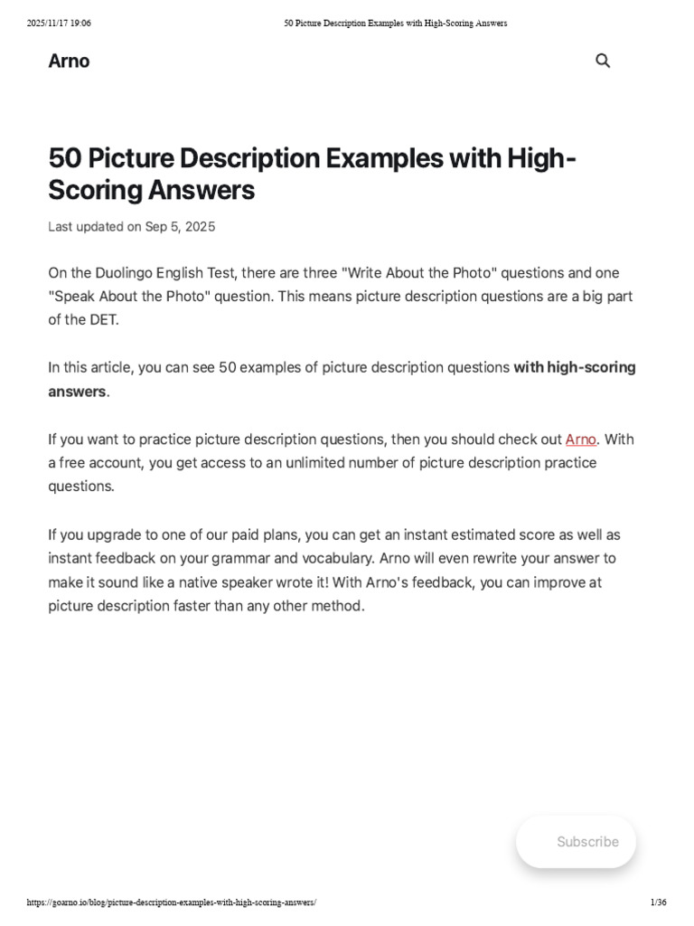 50 High-Scoring Picture Descriptions | PDF | Kitchen | Classroom