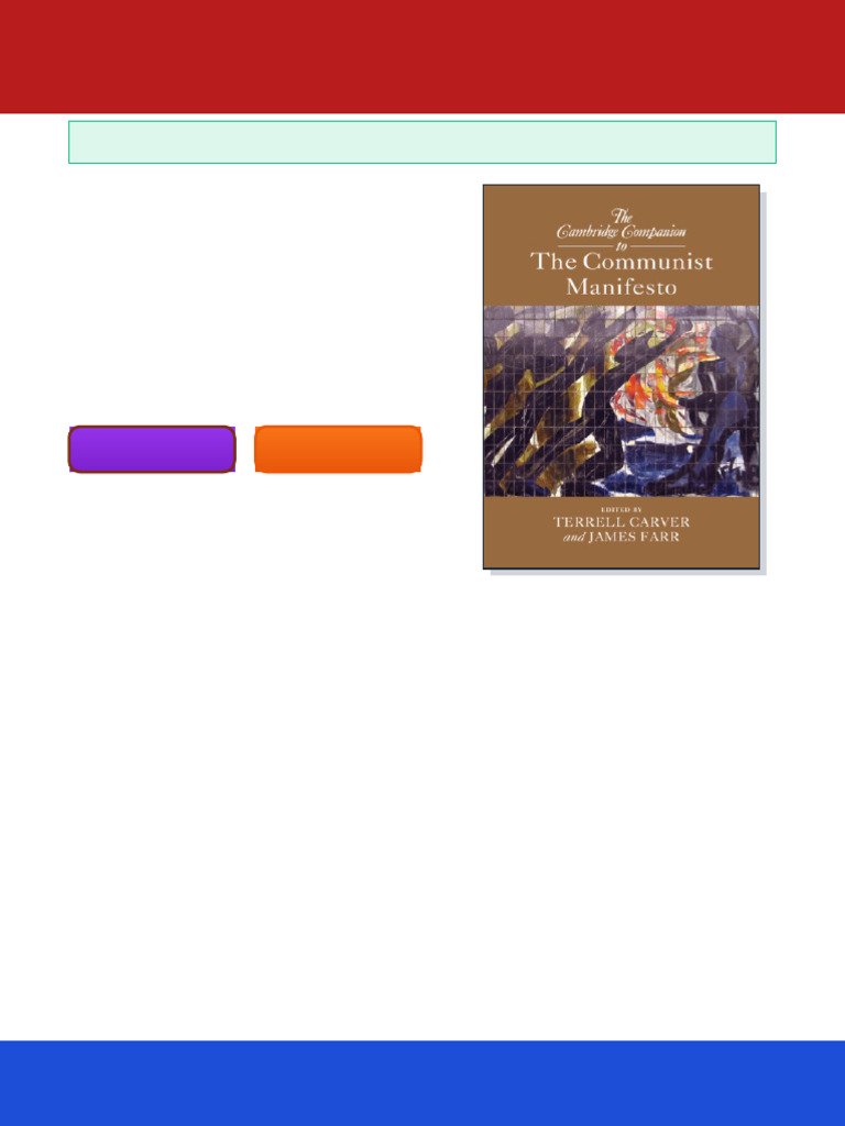 The Cambridge Companion To The Communist Manifesto 1st Edition Edition ...