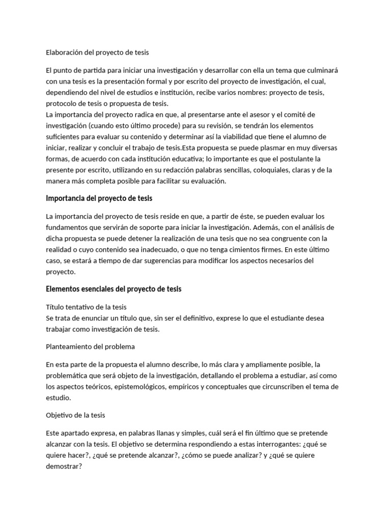 Guía para elaborar un proyecto de tesis | PDF | Hipótesis | Teoría