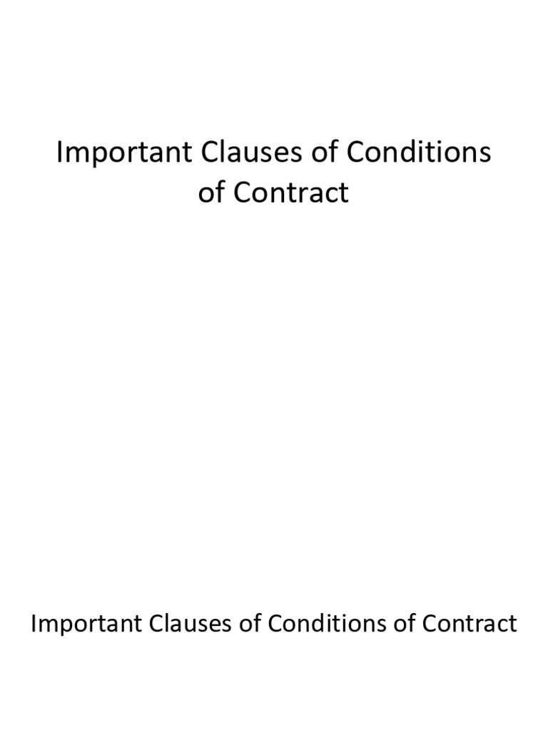Key Contract Clauses Explained | PDF | Employment | Labour Law
