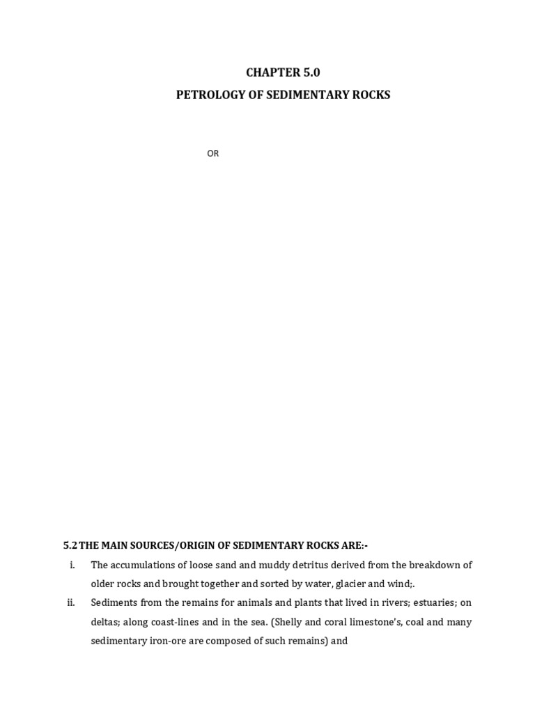 Chapter 5. Petrology of Sedimentary Rocks | PDF | Sedimentary Rock ...