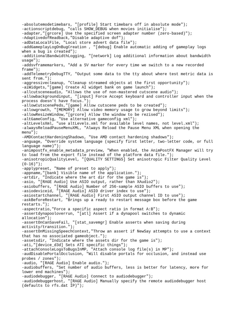 Game Configuration and Debugging Options | PDF | Debugging | Command ...