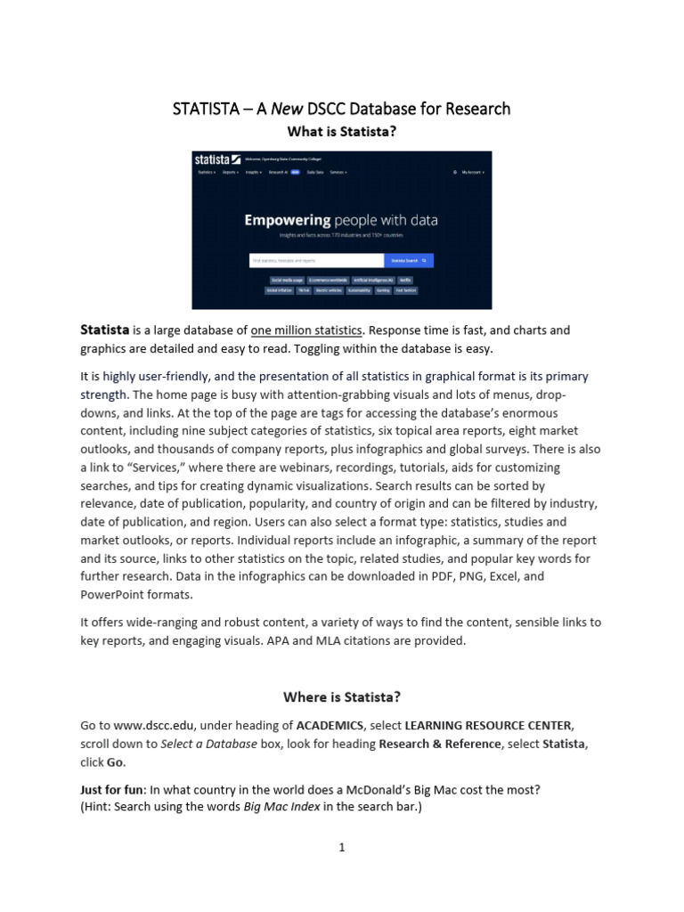 Statista 2 A How To Use | PDF | Infographics | Information Retrieval