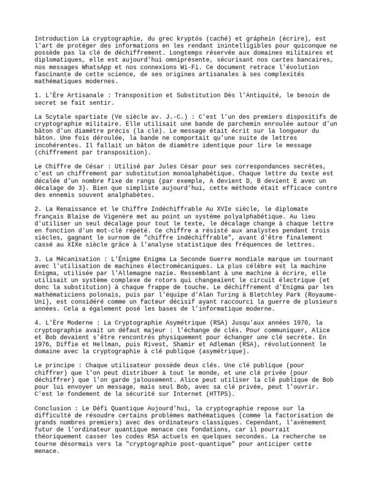 Évolution de la cryptographie moderne | PDF | Public-key cryptography ...