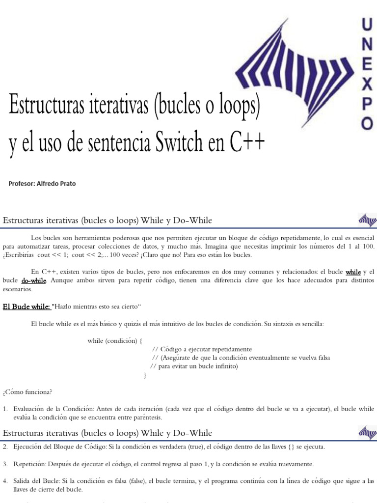Estructuras Iterativas (Bucles o Loops) - Guía | PDF | Flujo de control ...