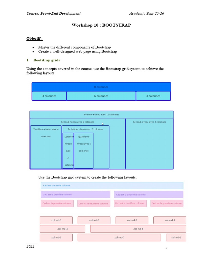 Bootstrap Grid System Workshop Guide | PDF