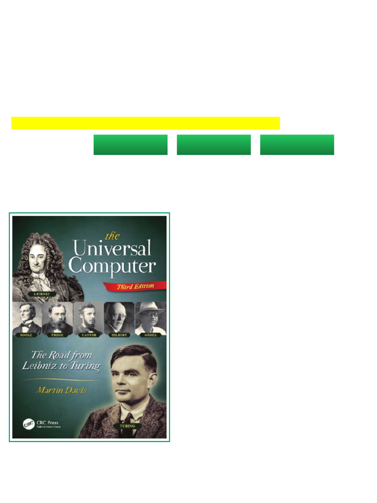 (Ebook) The Universal Computer: The road from Leibniz to Turing by ...