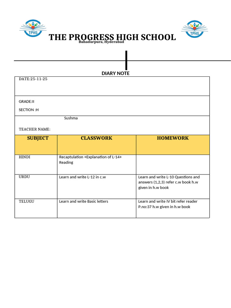 Today's Homework 25-11-2025 | PDF