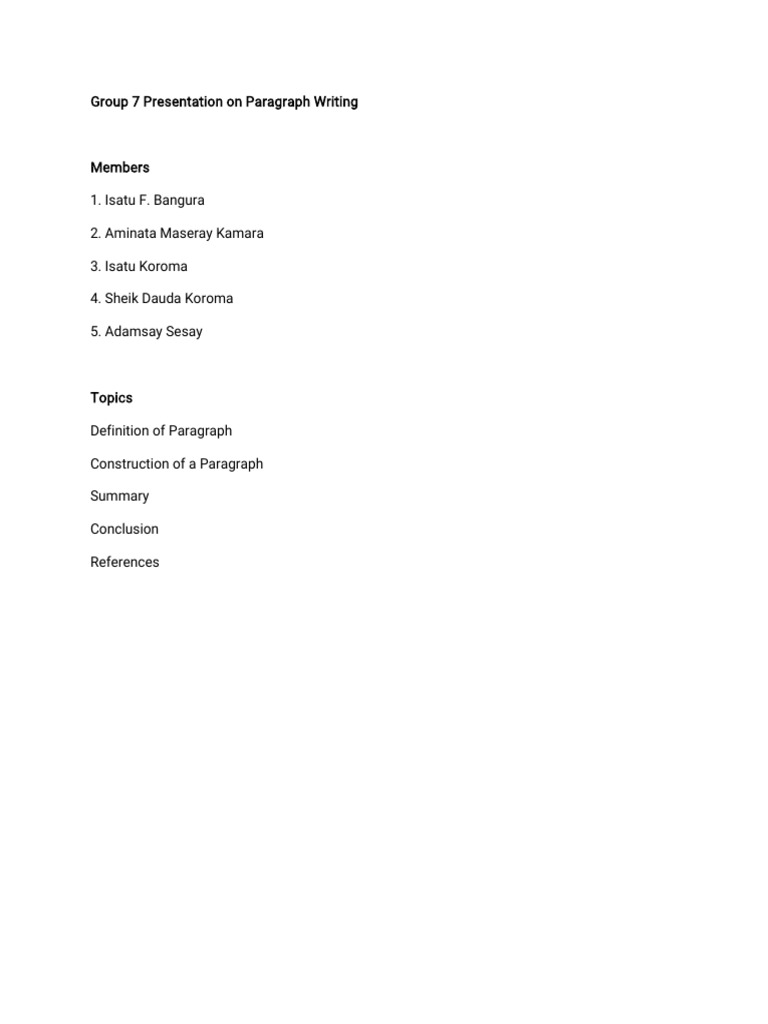 Group 7: Mastering Paragraph Writing | PDF