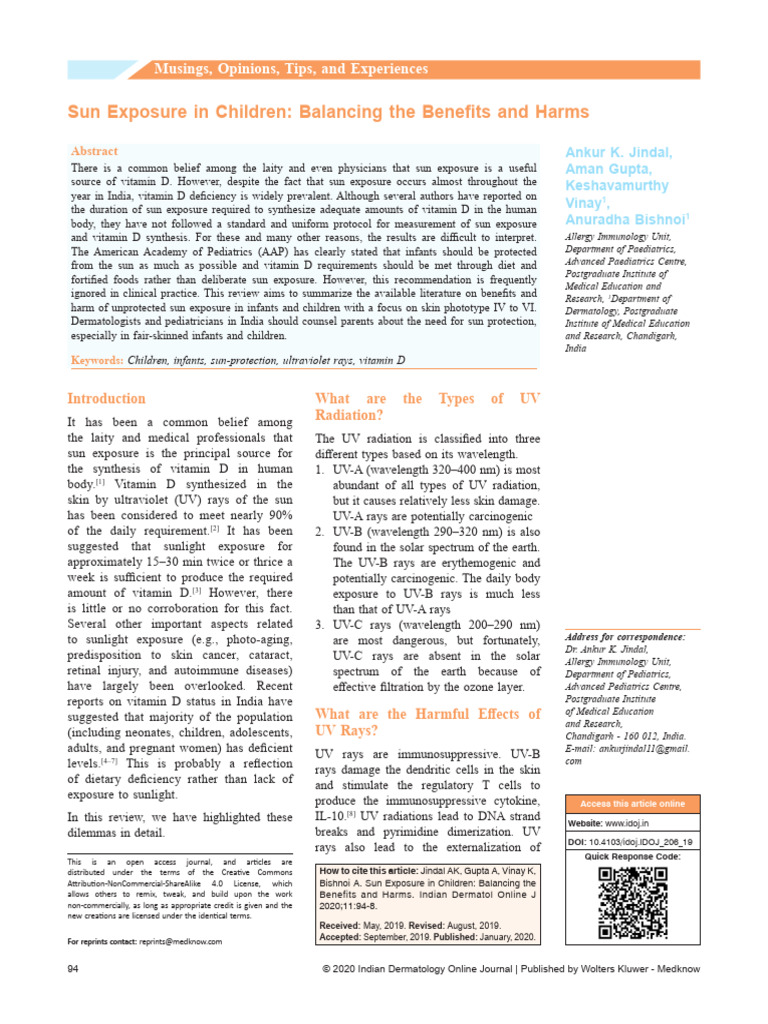 Sun Exposure To Infants | PDF | Sunscreen | Vitamin D