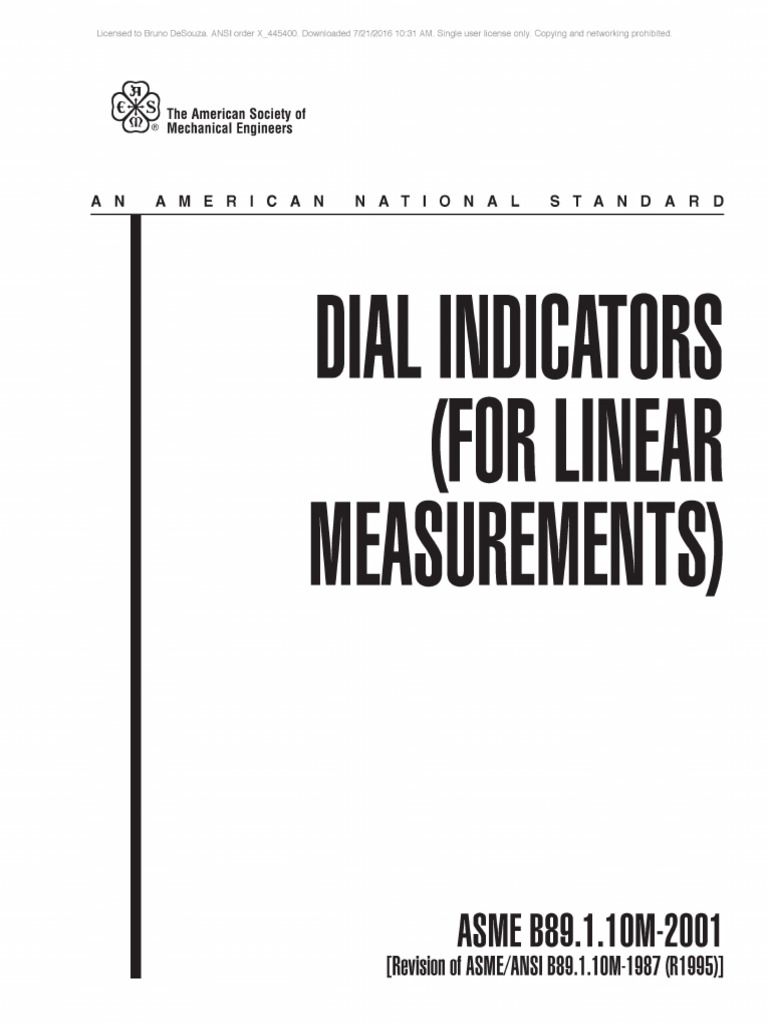 ASME B89!1!10M_2001 - Dial Indicators | PDF