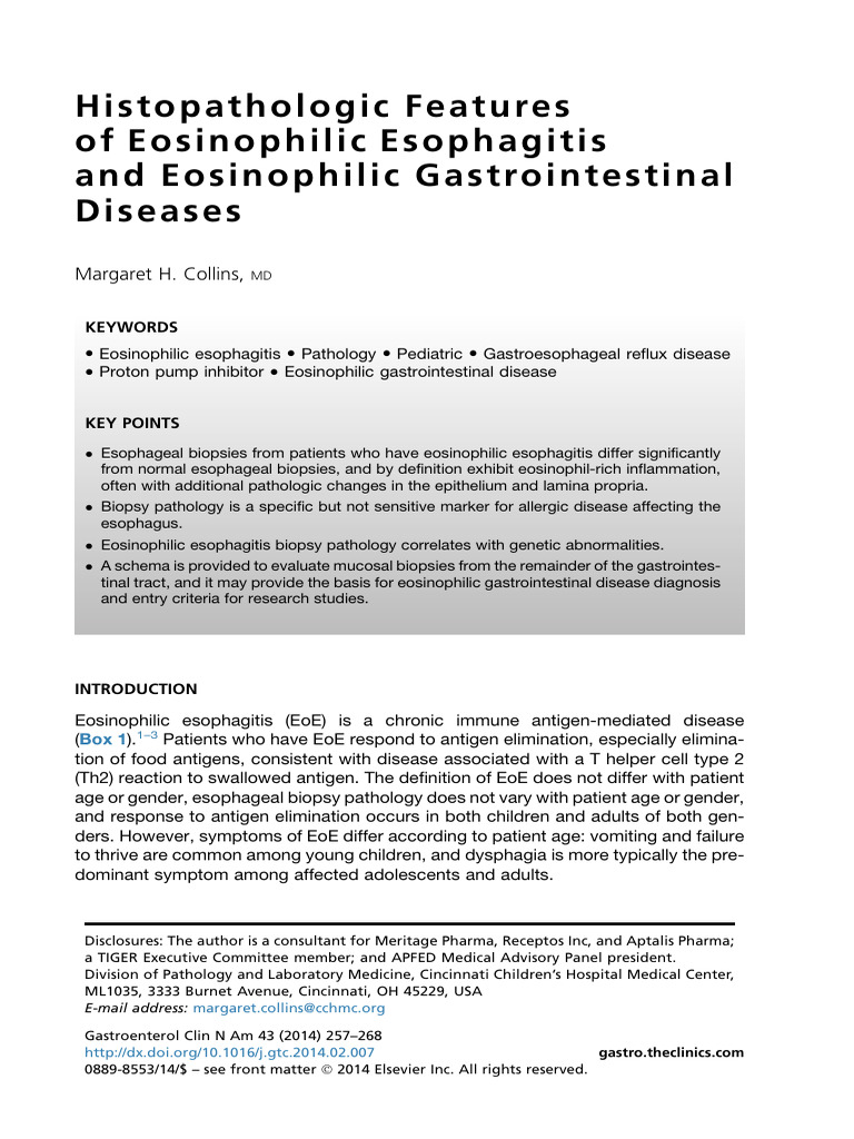 Eosinophilic Esophagitis Pathology Insights | PDF