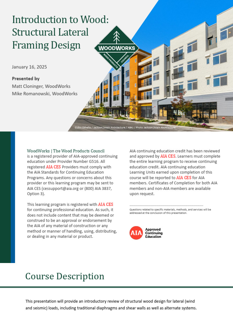 Introduction to Wood Framing Design | PDF | Truss | Framing (Construction)