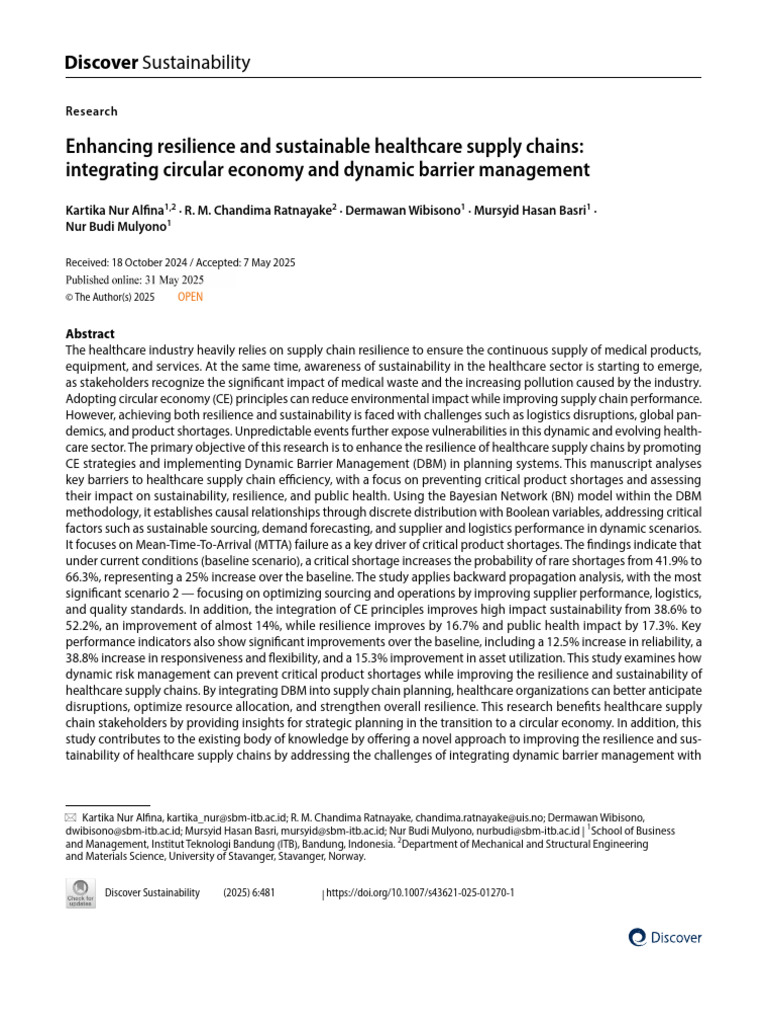Sustainable Healthcare Supply Chains | PDF | Supply Chain | Sustainability