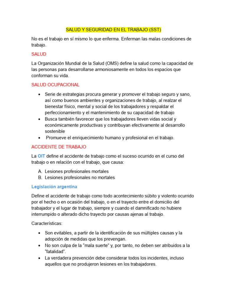 Salud y Seguridad en El Trabajo | PDF | Seguridad y salud ocupacional ...