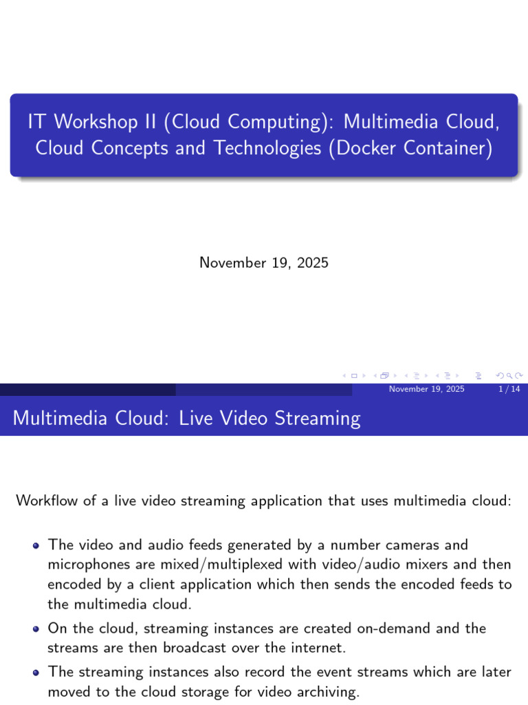 Multimedia Cloud & Docker Workshop Guide | PDF | Streaming Media ...