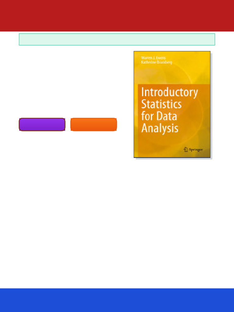 Introductory Statistics For Data Analysis Warren J. Ewens Ebook ...