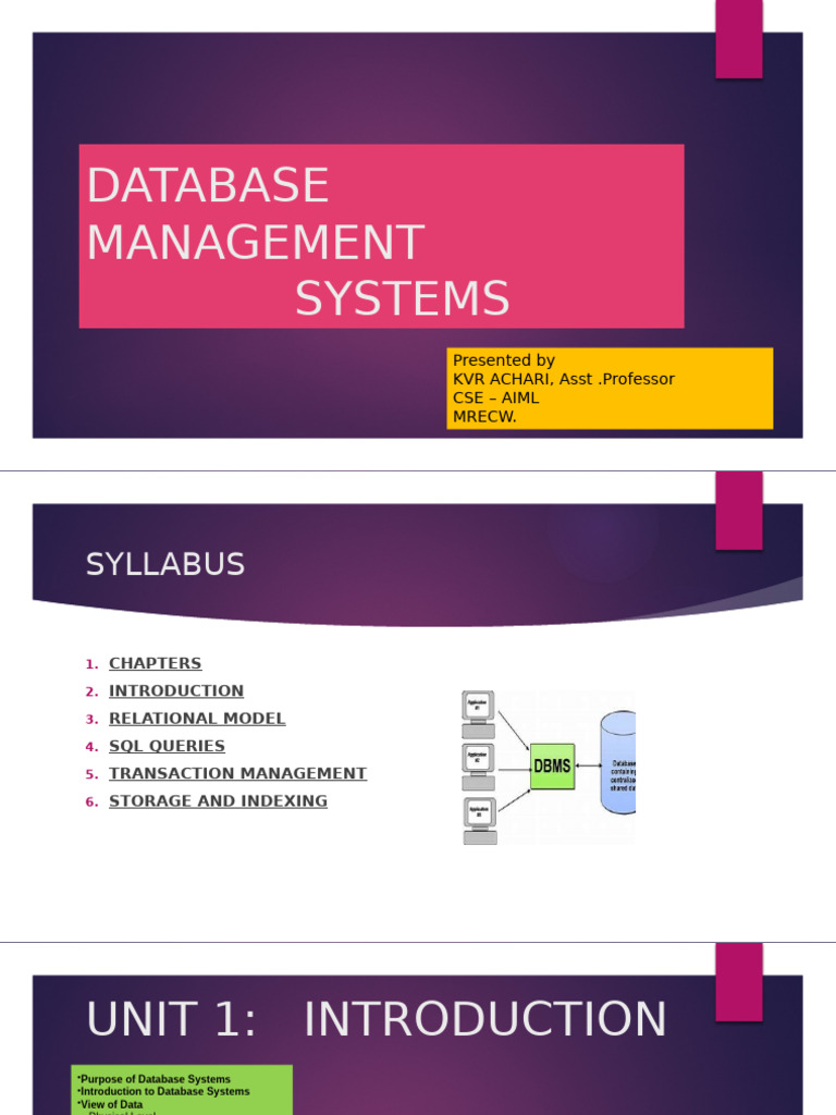 Database Management Systems Overview | PDF | Databases | Relational Model