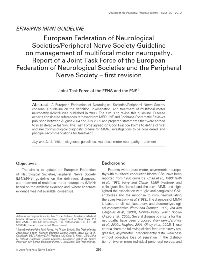 Updated MMN Management Guidelines | PDF | Peripheral Neuropathy | Neurology