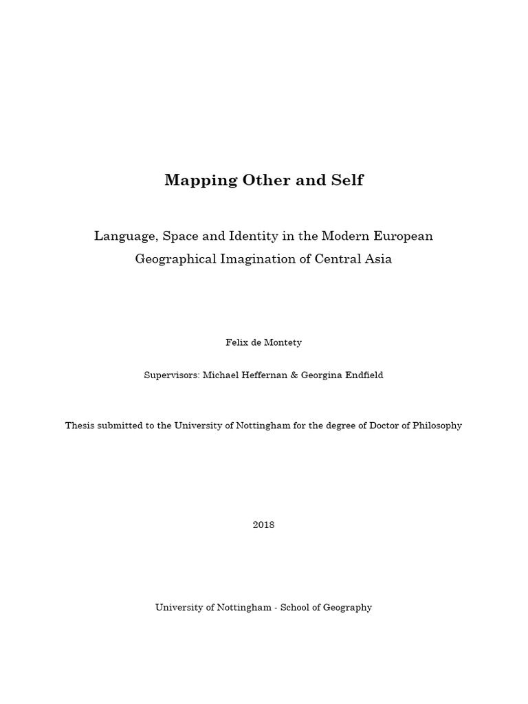 Mapping Other and Self - de Montety Thesis | PDF | Geography | Linguistics
