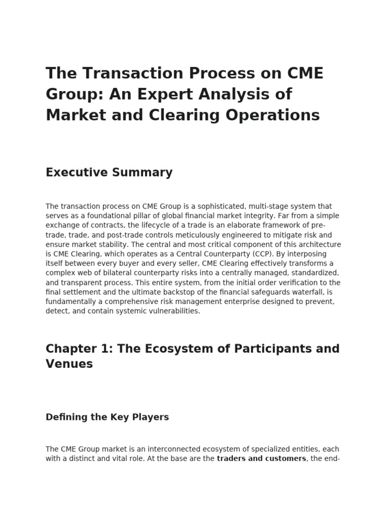 CME Group Transaction Process Explained | PDF | Futures Contract ...