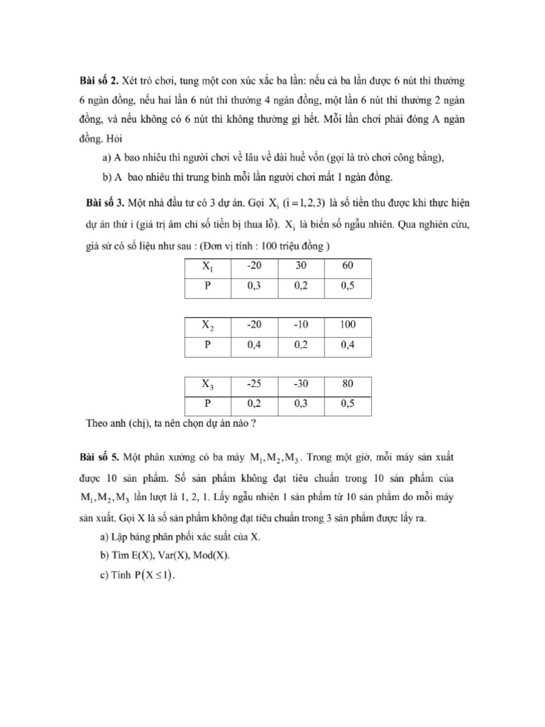 Bai Tap Phan Phoi Thong Dung | PDF