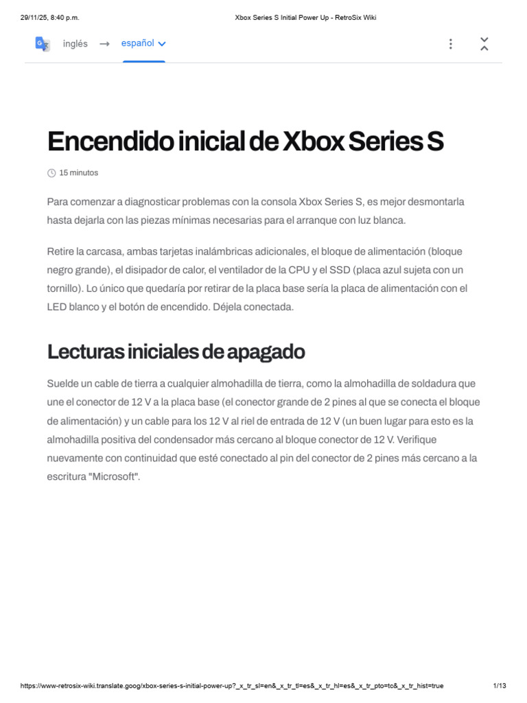 Diagnóstico de Encendido Xbox Series S | PDF | Xbox | Fuente de ...