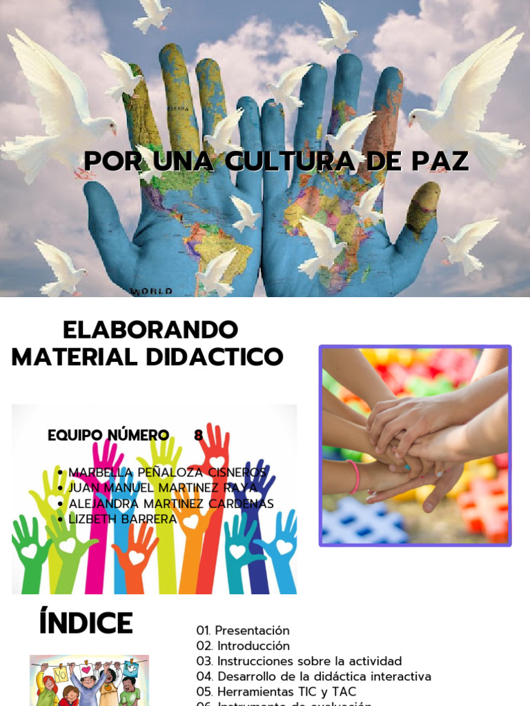 Presentación - Por Una Cultura de Paz - Equipo 8 | PDF | Paz | El ...
