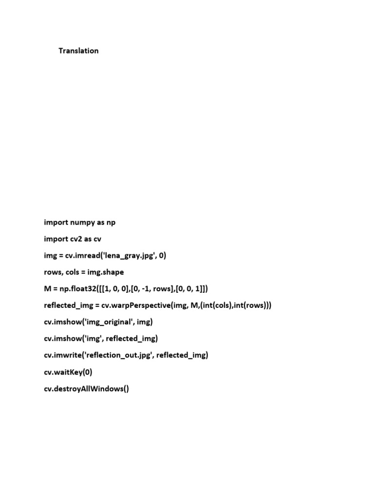 Image Transformation Techniques in Python | PDF