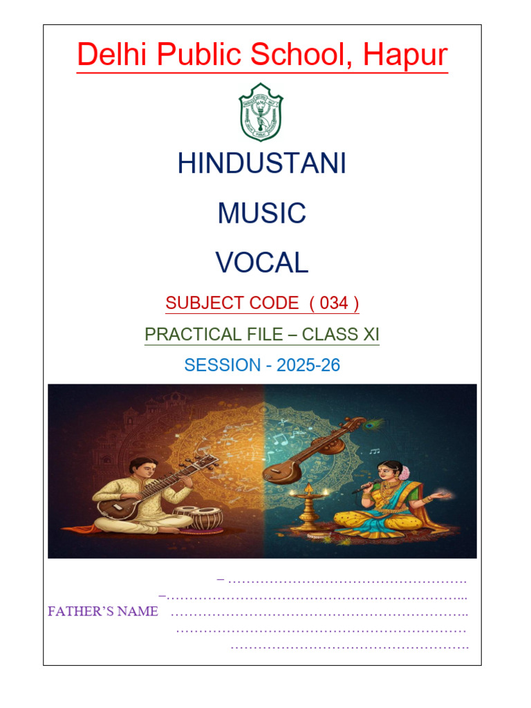 Hindustani Music Vocal Practical File | PDF
