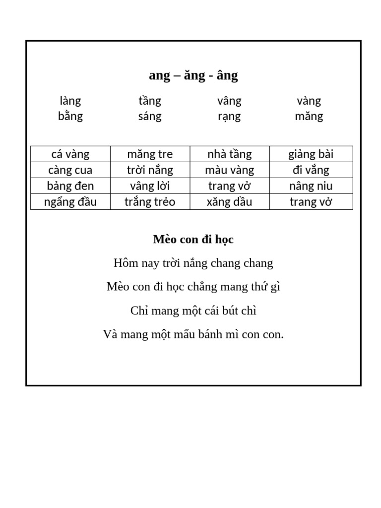 Ang - Ăng - Âng | PDF