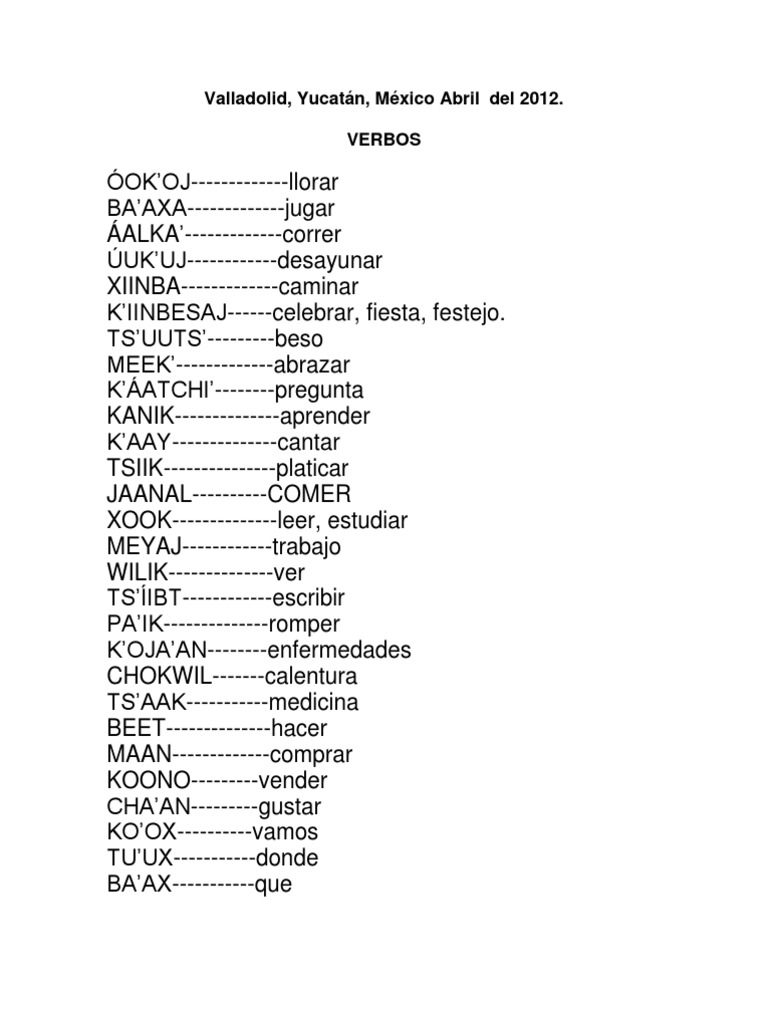 Palabras en Maya PDF