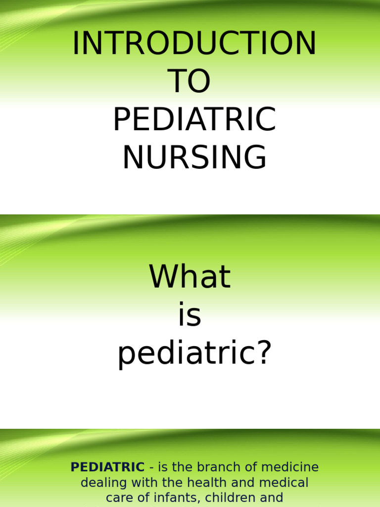 Introduction To Paediatric Nursing | PDF | Family | Pediatrics