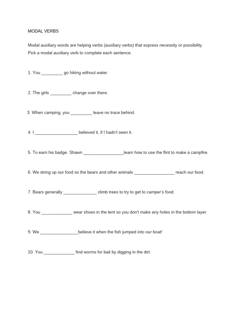 Modal Verbs | PDF