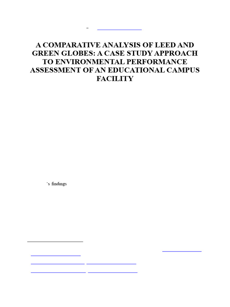 A Comparative Analysis of Leed and Green Globes: A Case Study Approach ...
