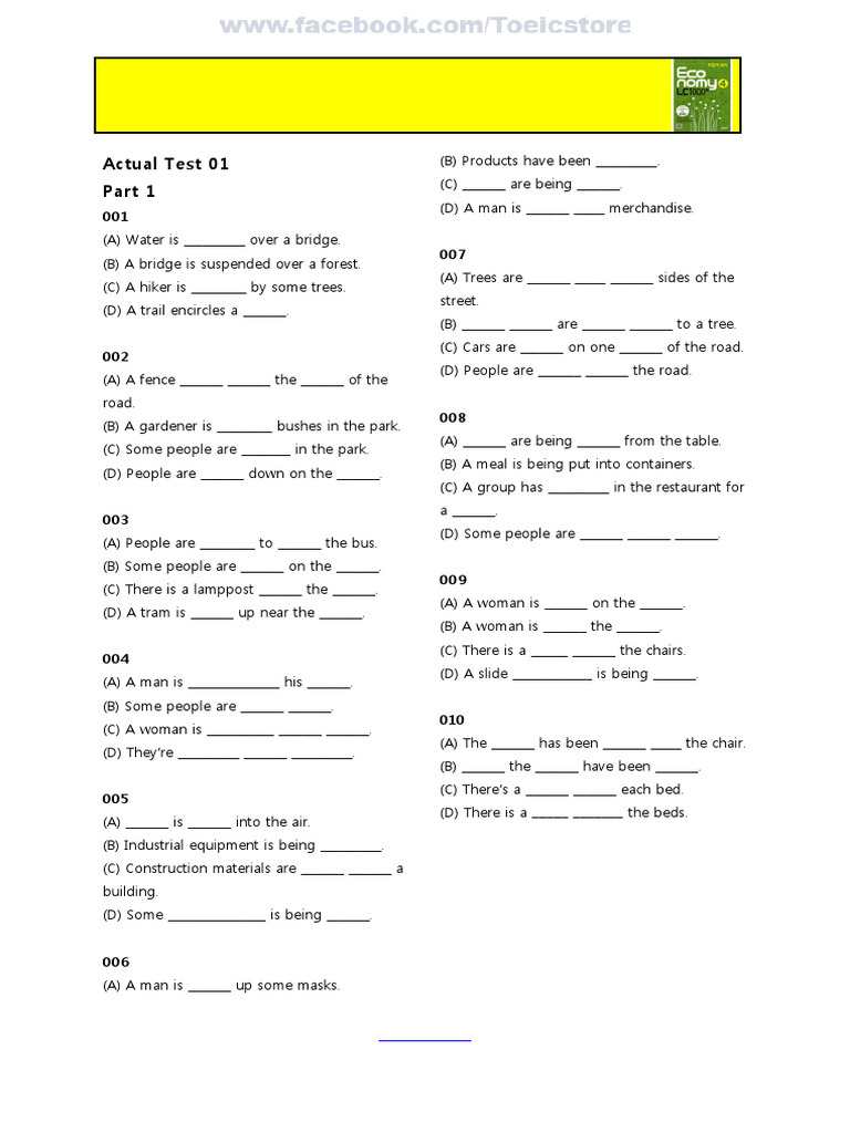 TOEIC Listening Practice Test 01 | PDF