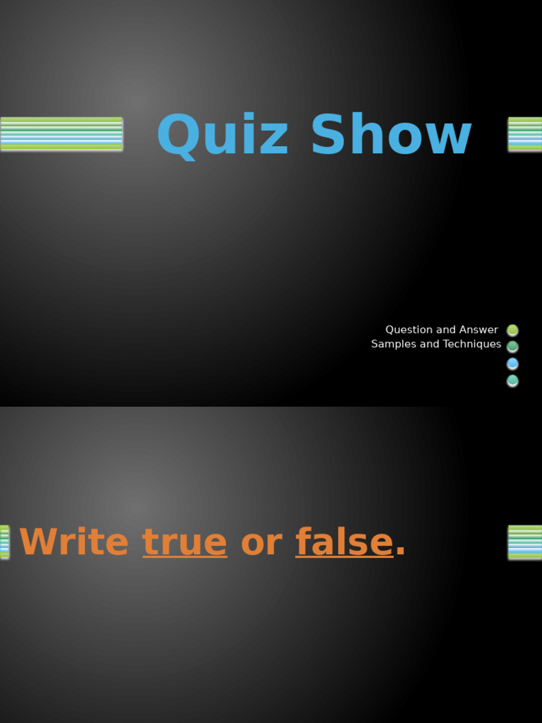 Quiz Show | PDF | Knowledge | Truth
