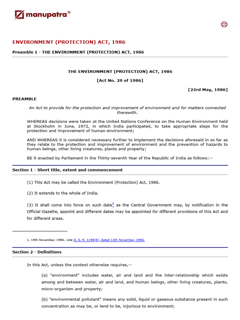 Environment Protection Act 1986 Overview | PDF | Search Warrant ...