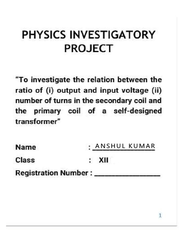 Physics Project | PDF