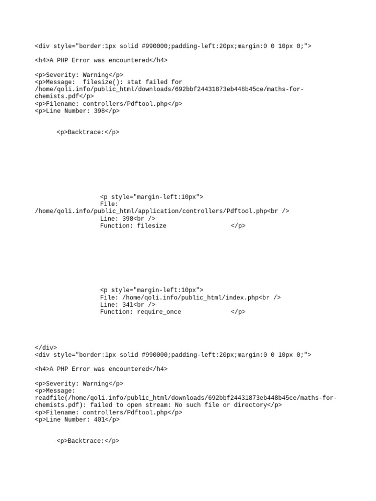 PHP Warning: File Access Errors | PDF