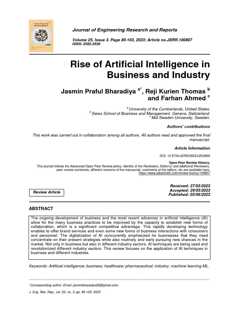 AI's Impact on Business and Industry | PDF | Artificial Intelligence ...