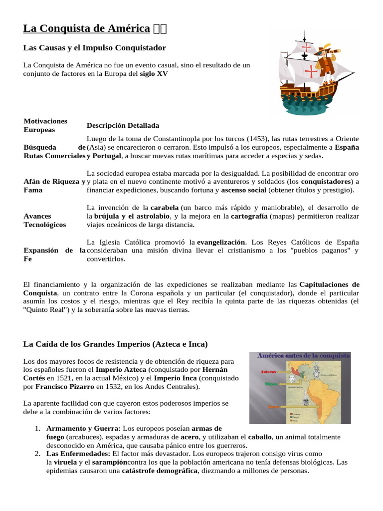 Causas y Consecuencias de la Conquista | PDF | Conquistador ...