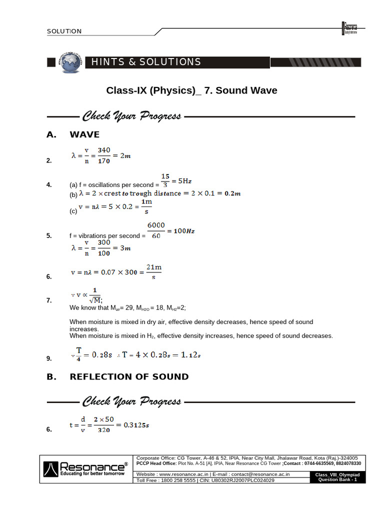 Class IX Physics: Sound Waves Guide | PDF | Sound | Waves