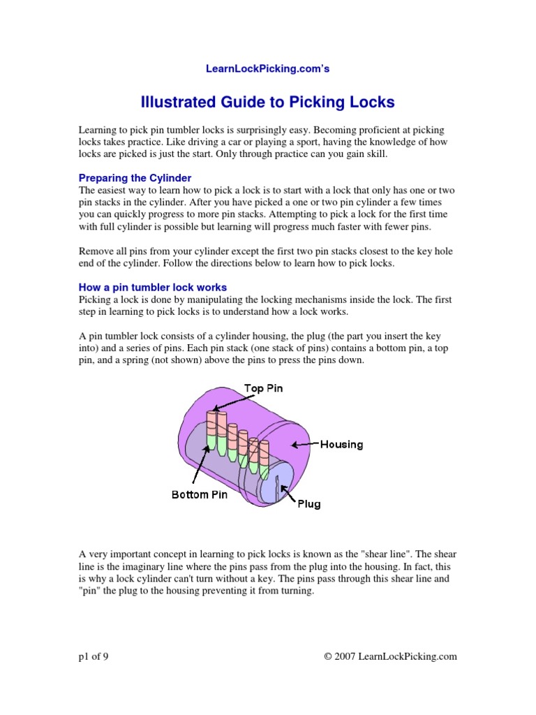 The Illustrated Guide To Picking Locks | PDF | Career & Growth